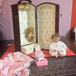 Burgundy Travel Trunk Accent Box